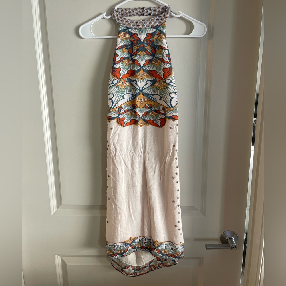 Urban outfitters double lined high neck, backless mini dress